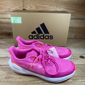 Adidas EQ21 Run Kids Pink Low Top Lace up Running Sneakers Shoes FX2249 Sz 7Y/8W